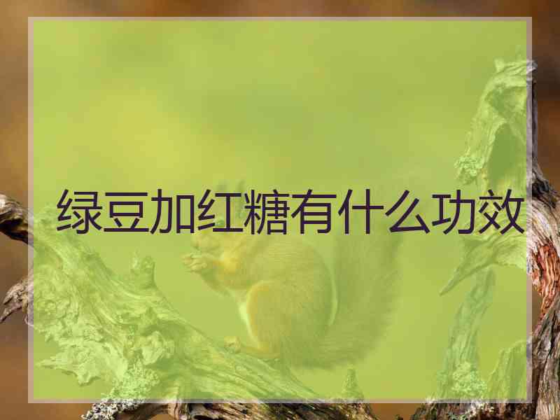 绿豆加红糖有什么功效
