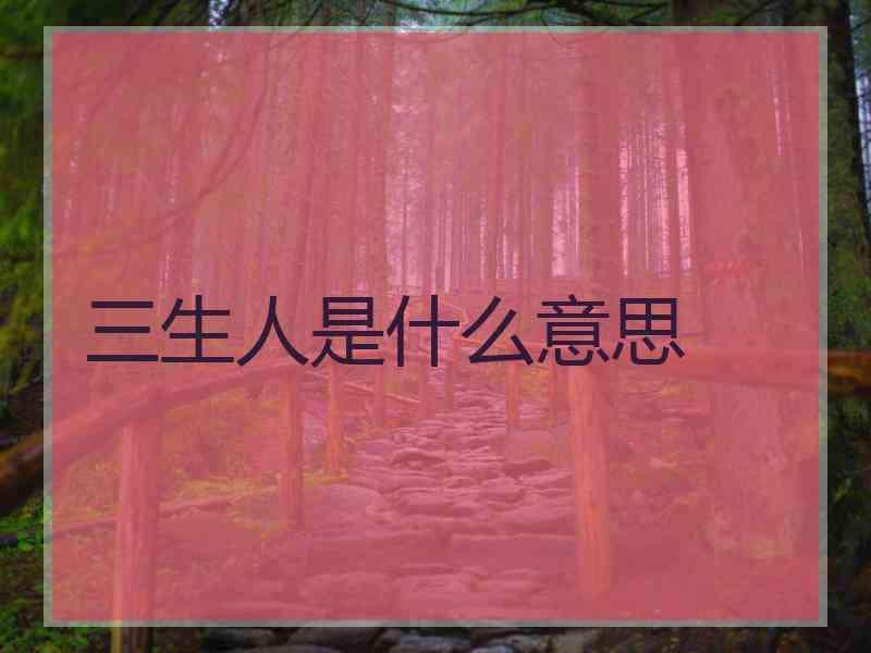 三生人是什么意思