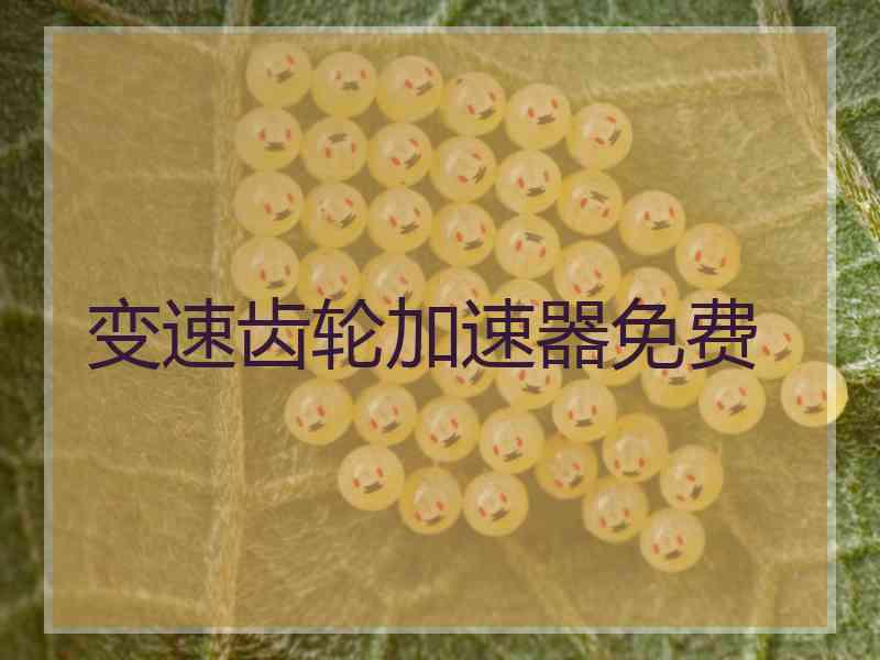 变速齿轮加速器免费