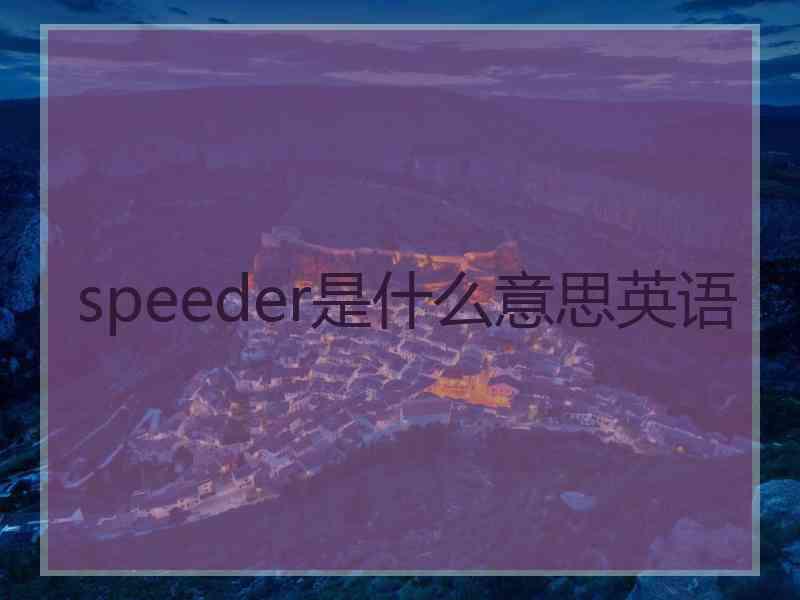 speeder是什么意思英语