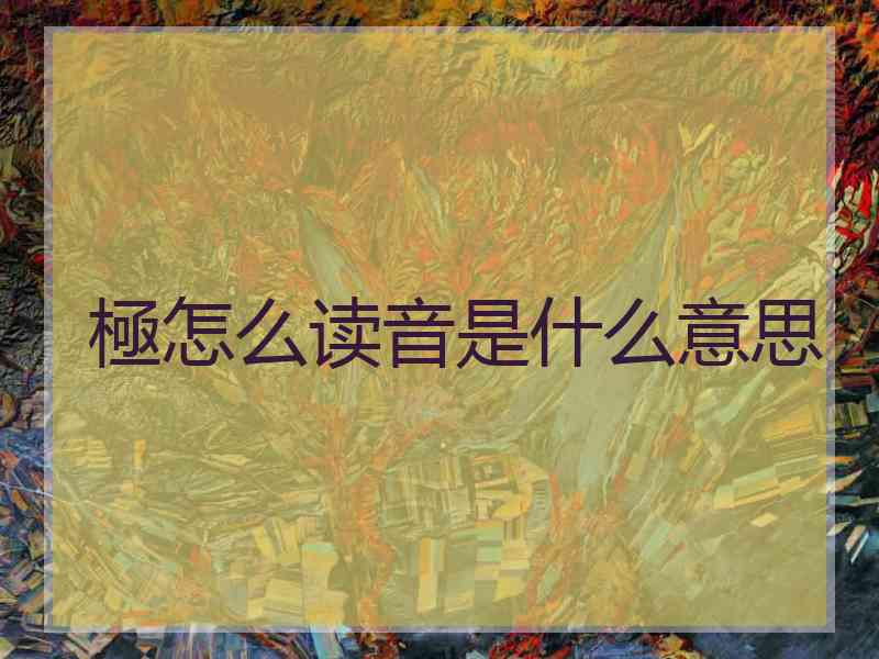 極怎么读音是什么意思