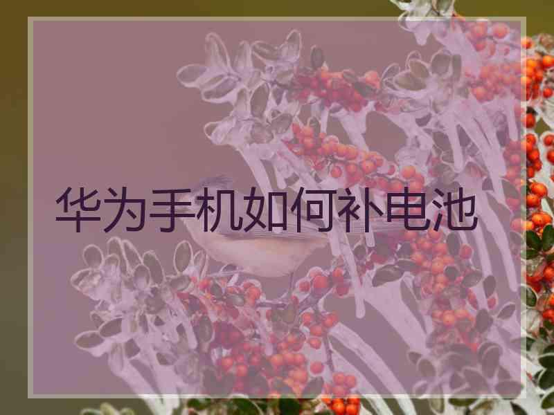 华为手机如何补电池
