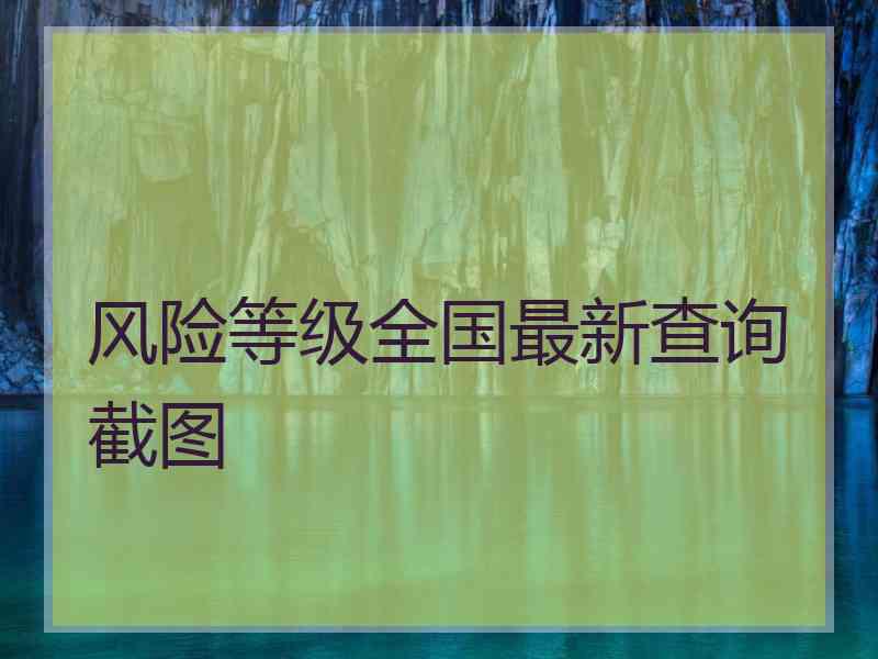 风险等级全国最新查询截图