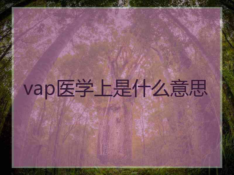vap医学上是什么意思