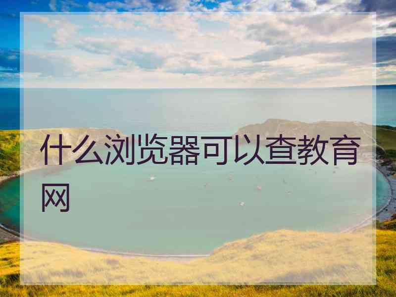 什么浏览器可以查教育网