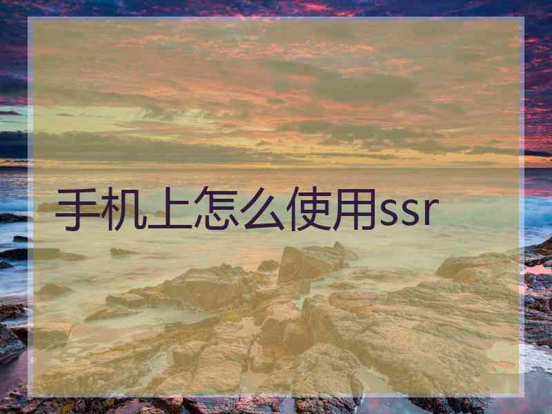 手机上怎么使用ssr