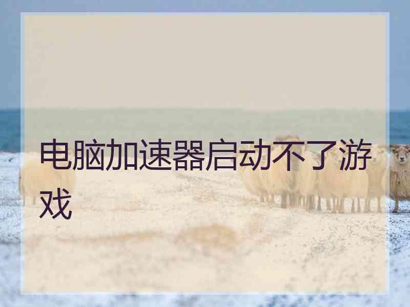 电脑加速器启动不了游戏