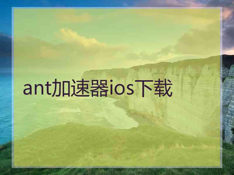 ant加速器ios下载