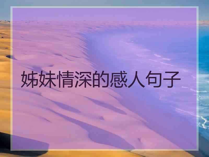 姊妹情深的感人句子