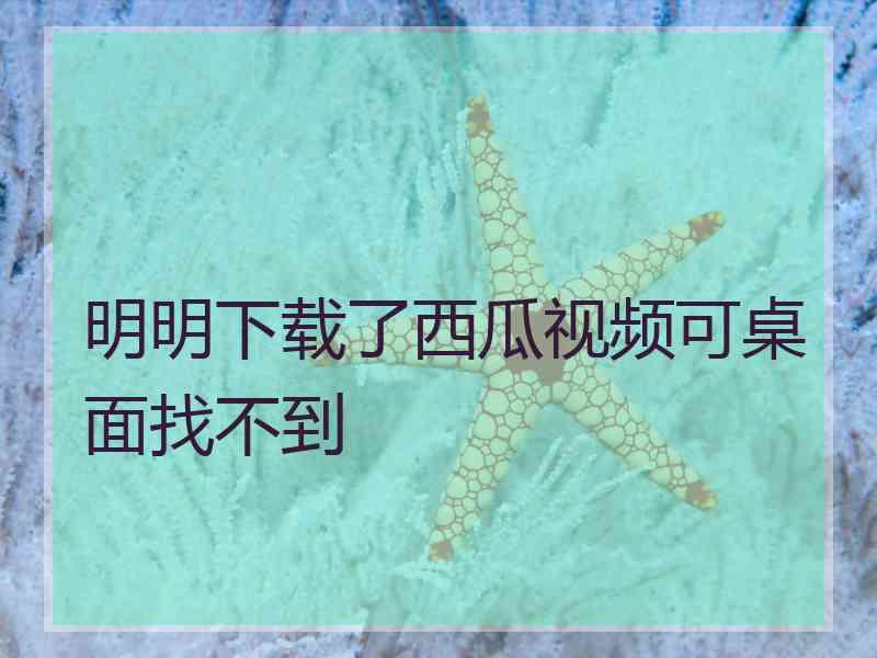 明明下载了西瓜视频可桌面找不到
