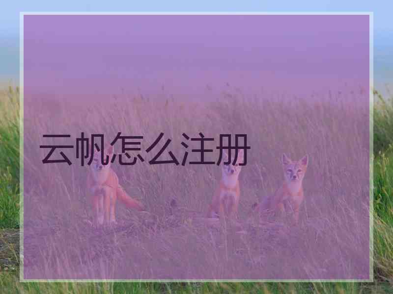 云帆怎么注册
