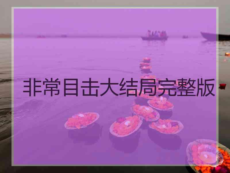 非常目击大结局完整版