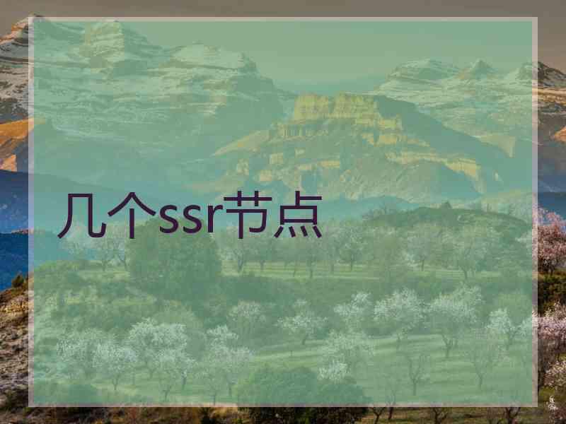 几个ssr节点