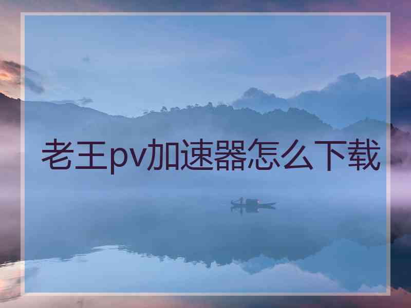 老王pv加速器怎么下载