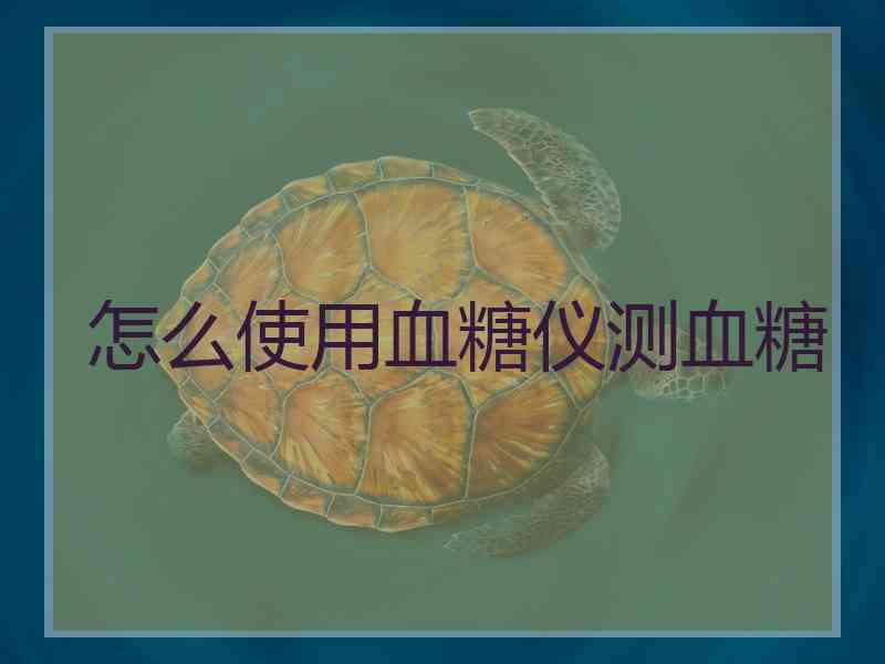 怎么使用血糖仪测血糖
