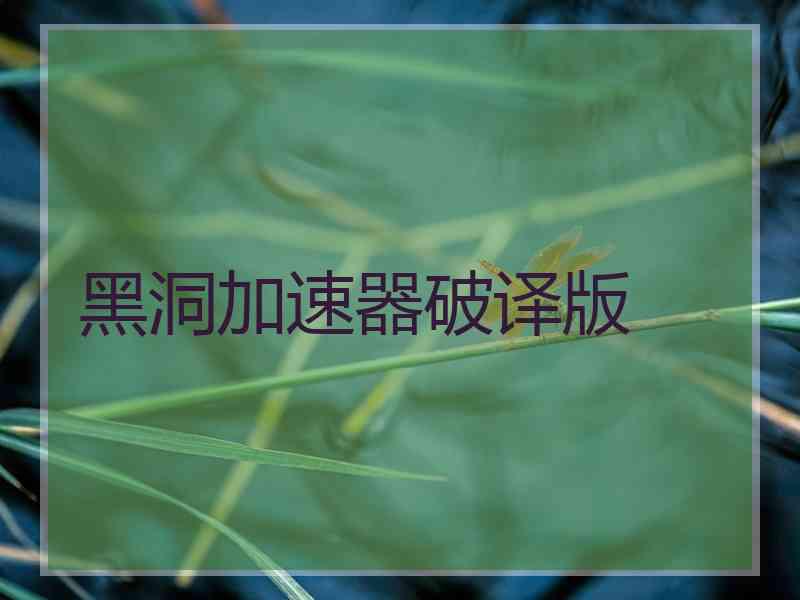 黑洞加速器破译版