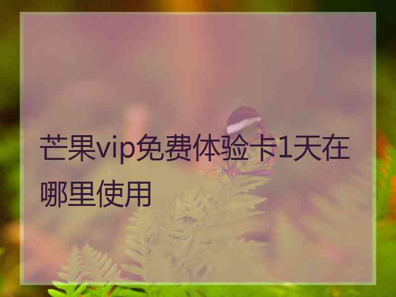 芒果vip免费体验卡1天在哪里使用