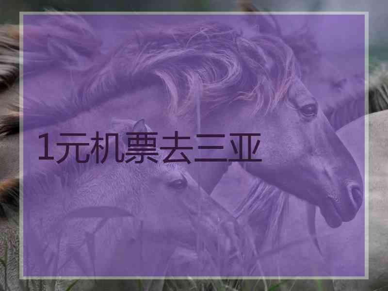1元机票去三亚