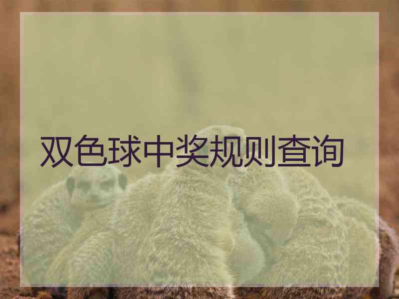 双色球中奖规则查询