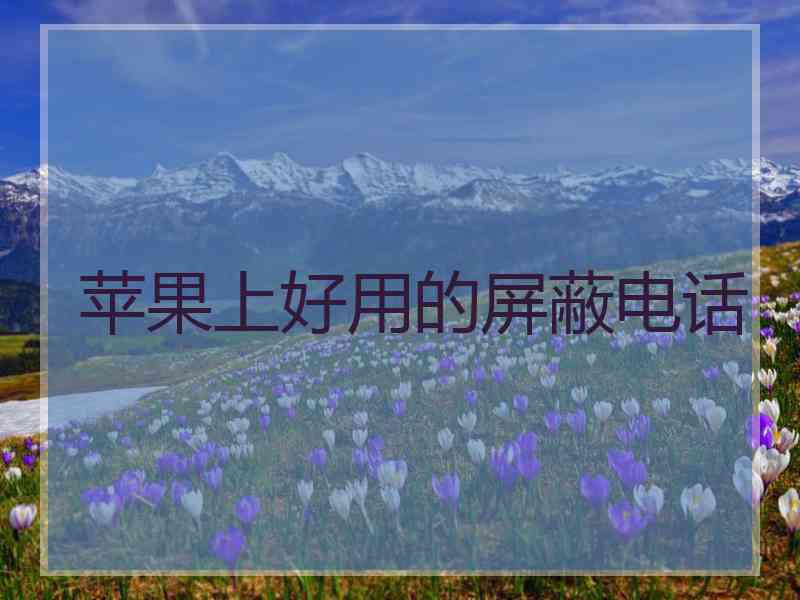 苹果上好用的屏蔽电话
