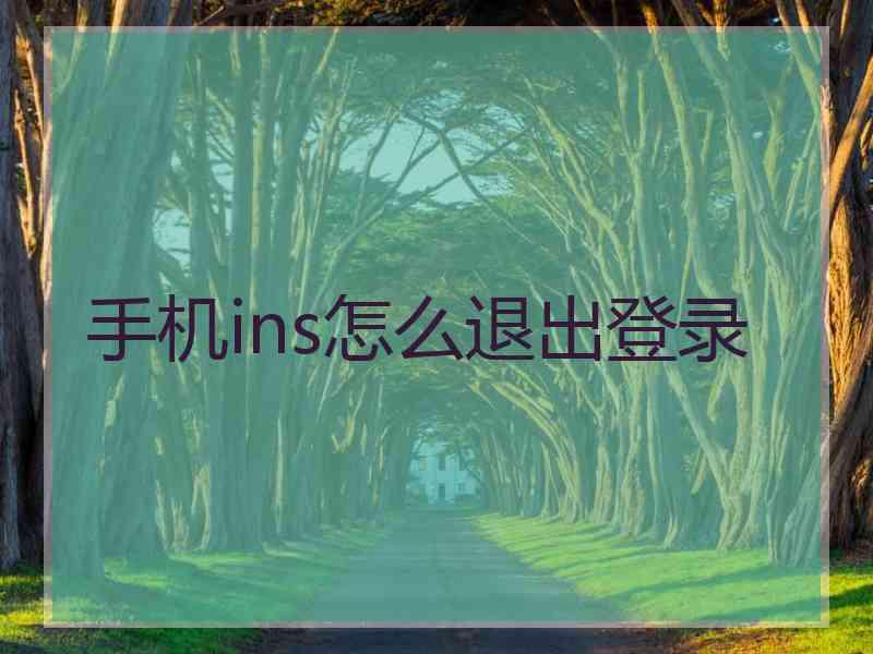 手机ins怎么退出登录