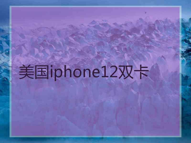美国iphone12双卡
