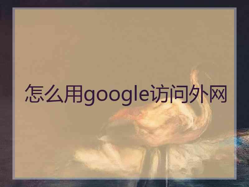 怎么用google访问外网