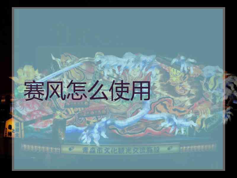 赛风怎么使用