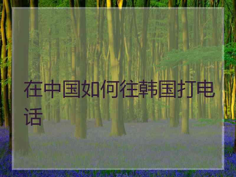 在中国如何往韩国打电话