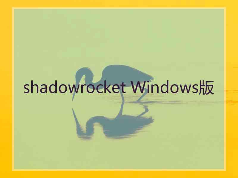 shadowrocket Windows版