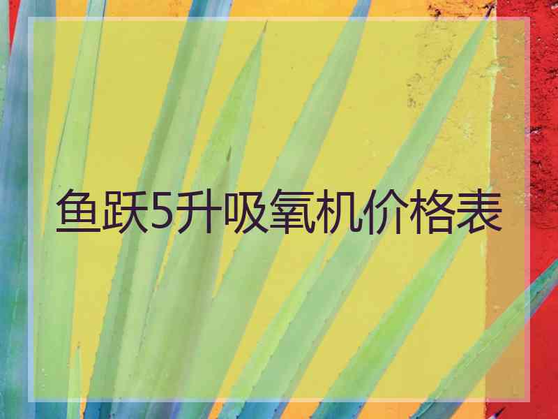鱼跃5升吸氧机价格表