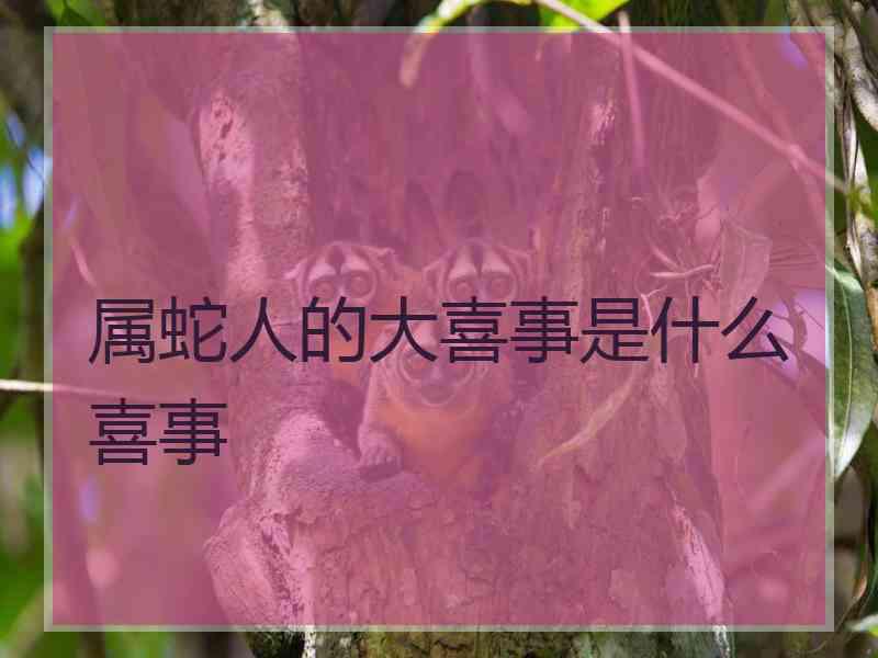 属蛇人的大喜事是什么喜事