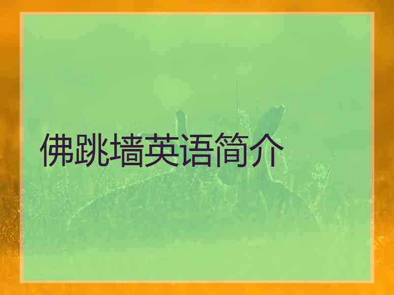 佛跳墙英语简介