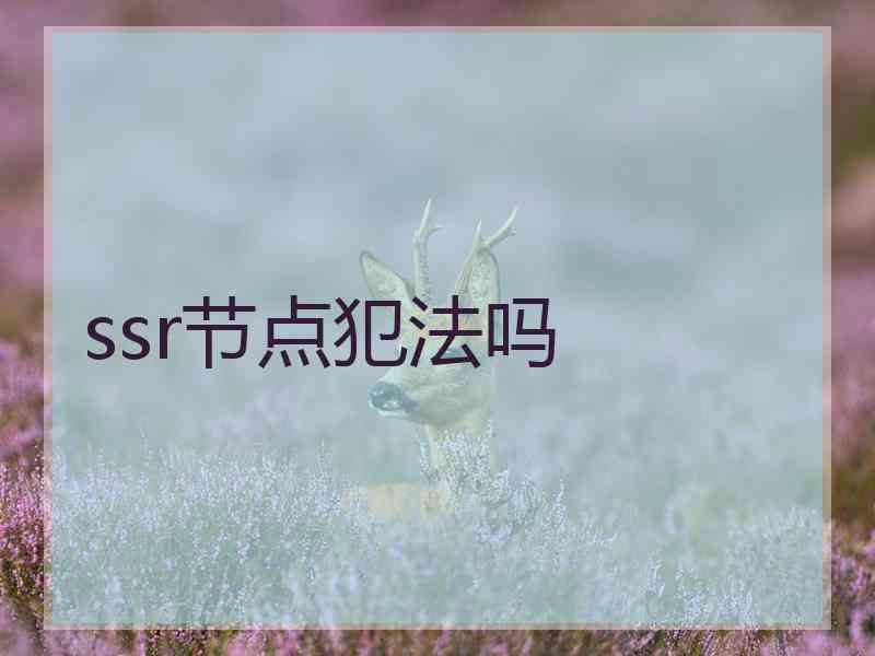ssr节点犯法吗