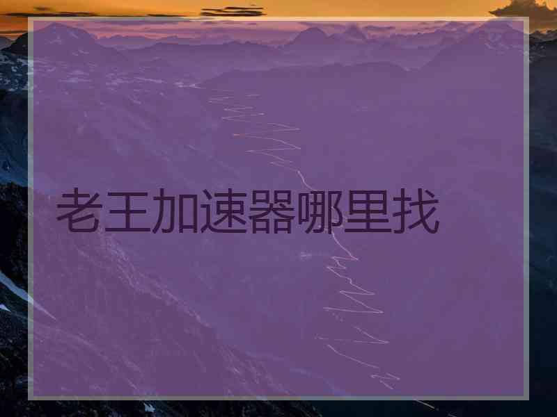 老王加速器哪里找