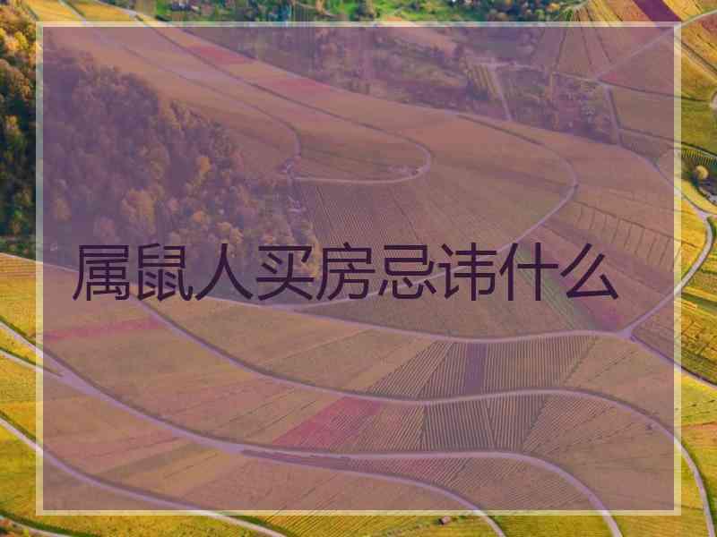 属鼠人买房忌讳什么