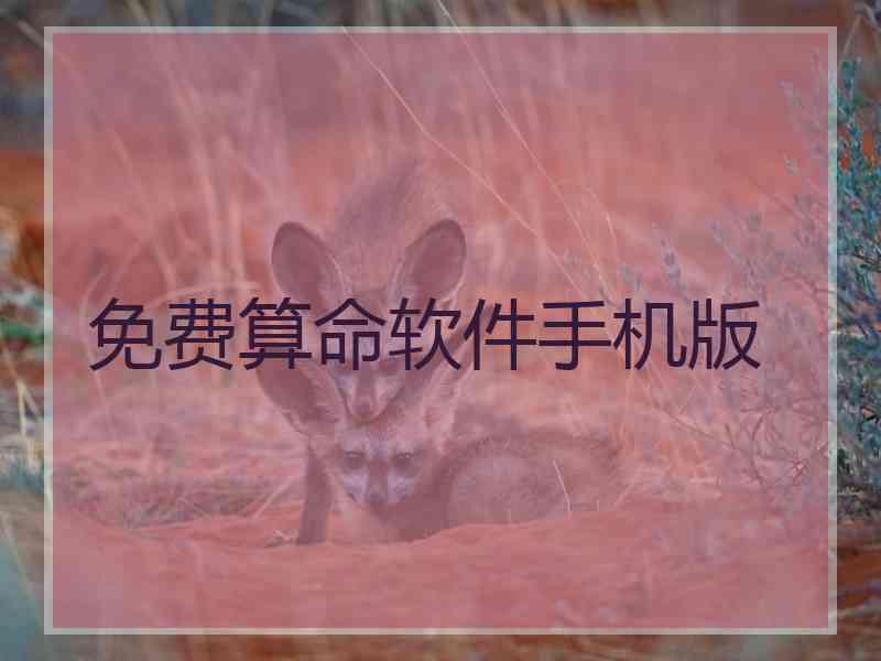 免费算命软件手机版