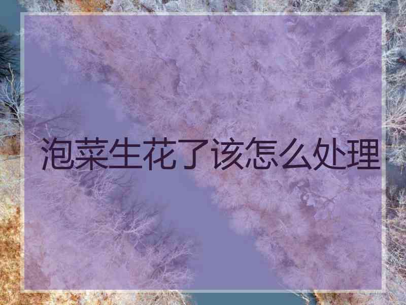 泡菜生花了该怎么处理