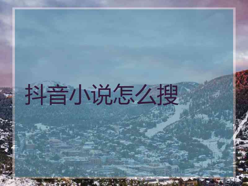 抖音小说怎么搜
