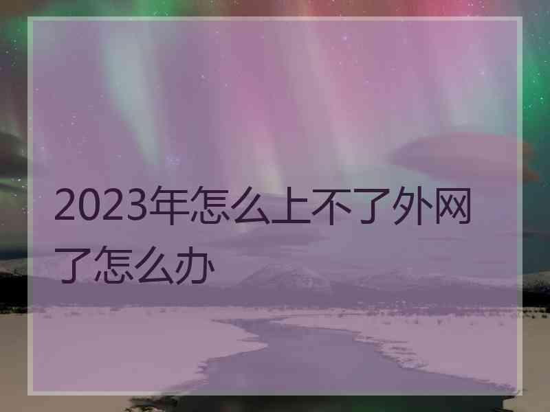 2023年怎么上不了外网了怎么办
