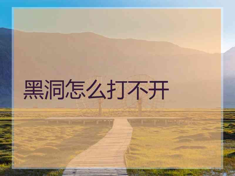 黑洞怎么打不开