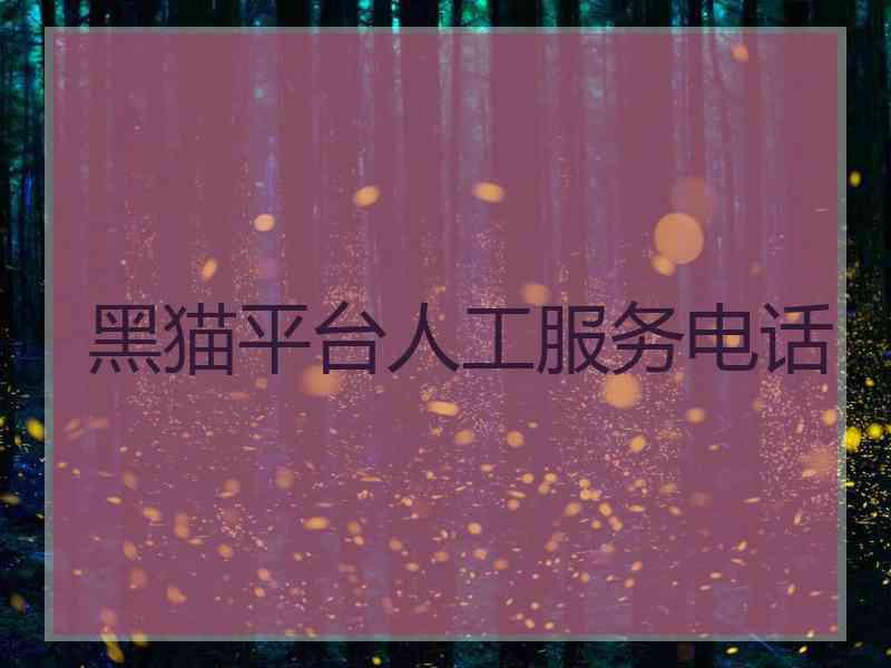 黑猫平台人工服务电话