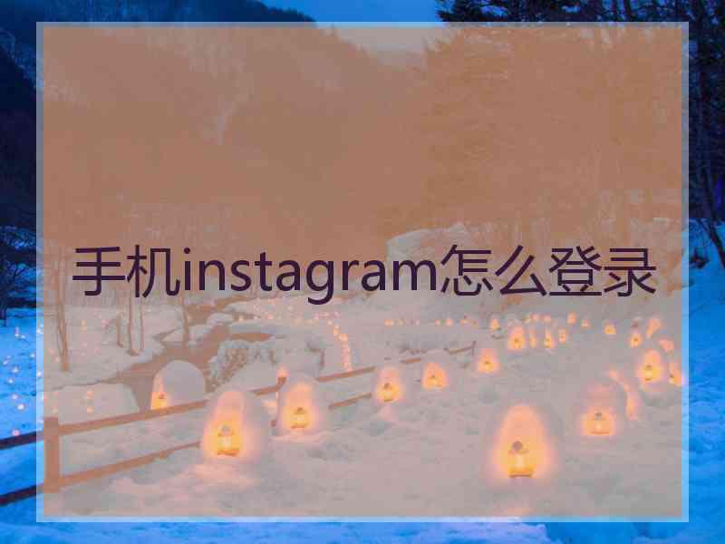 手机instagram怎么登录